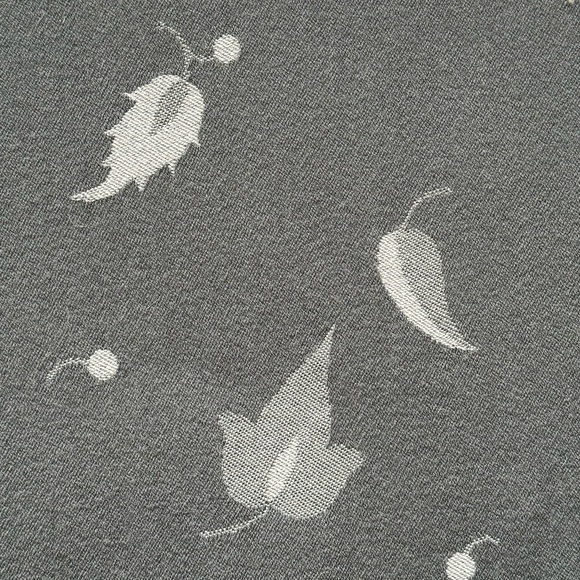 Vintage Gray Italian Wool Leaf Pattern Blanket Scarf Wrap - Picture 8 of 16